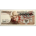 PRL, 50000 złotych 1.09.1989, WZÓR, No. 0855, seria A PMG 67 EPQ