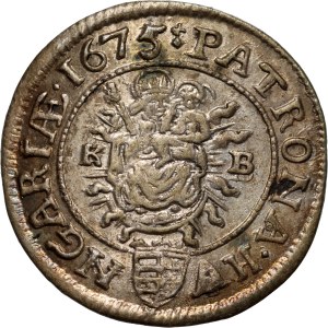 Maďarsko, Leopold I., 3 krajcary 1675 KB, Kremnica