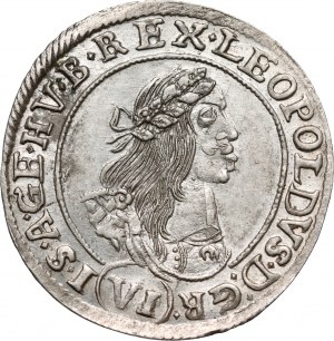 Maďarsko, Leopold I., 6 krajcarů 1669 KB, Kremnica