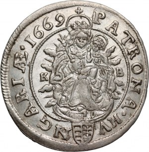 Maďarsko, Leopold I., 6 krajcarů 1669 KB, Kremnica