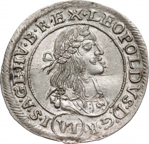 Maďarsko, Leopold I., 6 krajcarů 1670 KB, Kremnica