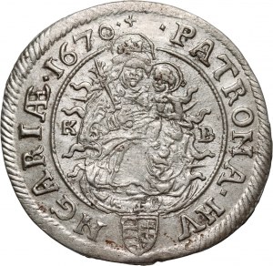 Maďarsko, Leopold I., 6 krajcarů 1670 KB, Kremnica