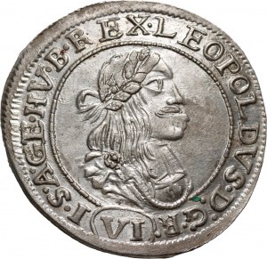 Maďarsko, Leopold I., 6 krajcarů 1673 KB, Kremnica