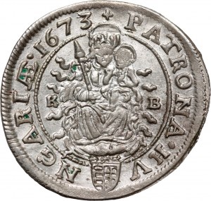Maďarsko, Leopold I., 6 krajcarů 1673 KB, Kremnica