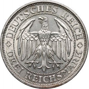 Germany, Weimar Republic, 3 Mark 1929 E, Muldenhütten, 1000th Anniversary of Meissen