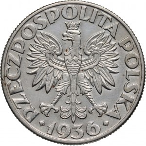 II RP, 5 złotych 1936, Warszawa, Żaglowiec