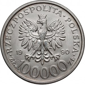 III RP, 100000 złotych 1990, Solidarność, Typ B