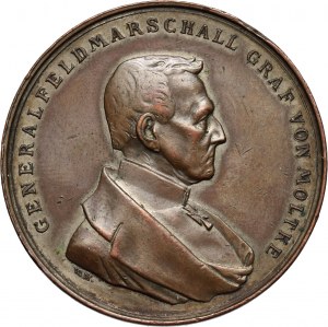 Německo, medaile z roku 1890, polní maršál Helmuth Karl Bernhard von Moltke