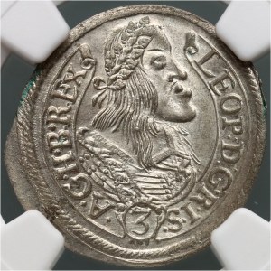 Maďarsko, Leopold I., 3 krajcary 1662 KB, Kremnica