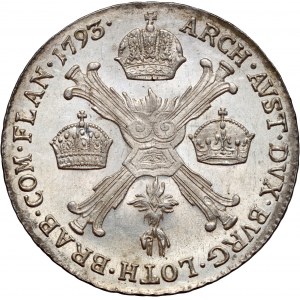 Austrian Netherlands, Francis II, 1/4 Thaler 1793 B, Kremnica