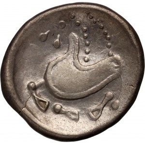 Eastern Celts, Pannonia, Costobocii, imitation of the Tetradrachm of Philip II of Macedon, 2nd century BC.