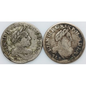 Jan III Sobieski, zestaw szóstaków z lat 1679-1681, (2 sztuki)