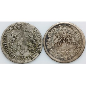 Jan III Sobieski, zestaw szóstaków z lat 1679-1681, (2 sztuki)