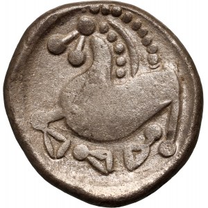 Eastern Celts, Pannonia, Costobocii, imitation of the Tetradrachm of Philip II of Macedon, 2nd century BC.