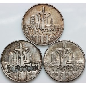 III RP, zestaw monet 100000 złotych 1990, Solidarność, Typ A, (3 sztuki)