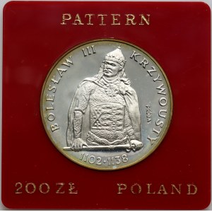 PRL, 200 złotych 1982, Bolesław III Krzywousty, półpostać, PRÓBA