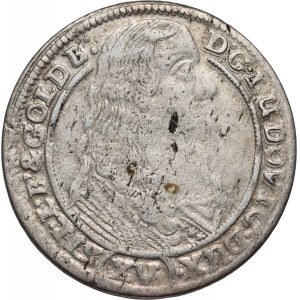 Śląsk, Księstwo Brzesko-Legnicko-Wołowskie, Ludwik IV Legnicki, 15 krajcarów 1663, Brzeg