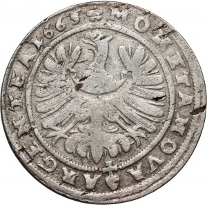 Śląsk, Księstwo Brzesko-Legnicko-Wołowskie, Ludwik IV Legnicki, 15 krajcarów 1663, Brzeg