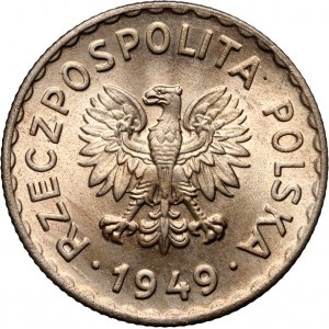 PRL, 1 złoty 1949, miedzionikiel