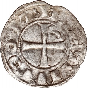 Krzyżowcy, Księstwo Antiochii, Bohemund III 1149-1163, denar, Antiochia