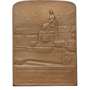 Austria, plaque from 1907, Unveiling of the monument to Empress Elisabeth in the Volksgarten in Vienna