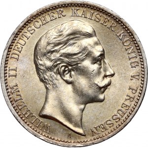 Germany, Prussia, Wilhelm II, 3 Mark 1908 A