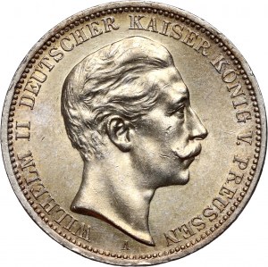 Germany, Prussia, Wilhelm II, 3 Mark 1908 A