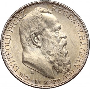 Germany, Bavaria, 2 Mark 1911 D, Death of Regent Luitpold