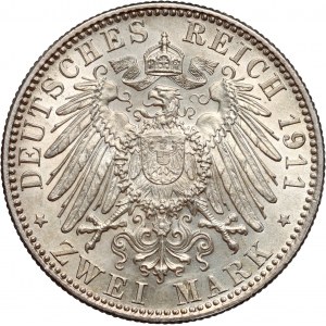 Germany, Bavaria, 2 Mark 1911 D, Death of Regent Luitpold