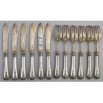 Fish cutlery set, signed with nobleman
