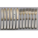 Fish cutlery set, signed with nobleman