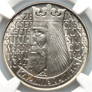 PRL, 10 złotych 1964, Kazimierz Wielki, napis wklęsły