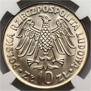PRL, 10 złotych 1964, Kazimierz Wielki, napis wklęsły