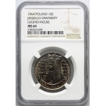 PRL, 10 złotych 1964, Kazimierz Wielki, napis wklęsły