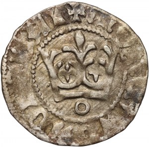 Władysław Jagiełło 1386-1434, półgrosz, Kraków, sygnatura O, nietypowy orzeł