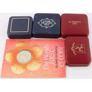 World, Elizabeth II, set of silver coins from 1973-2002, (5 pieces)