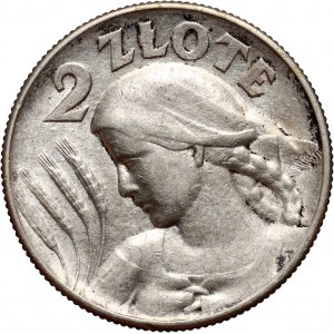II RP, 2 złote 1925, z kropką, Londyn, Żniwiarka