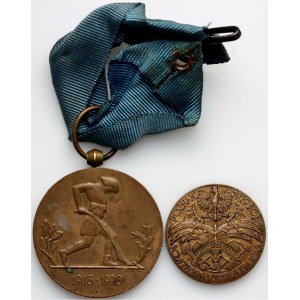 II RP, zestaw medali z 1928 roku, (2 sztuki)