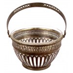Silver sugar bowl in the form of a basket
