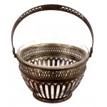 Silver sugar bowl in the form of a basket