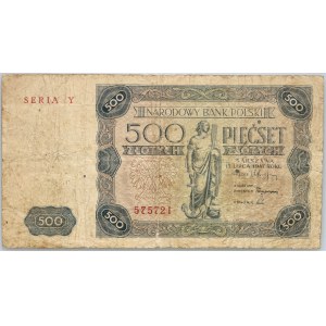 PRL, 500 złotych 15.07.1947, seria Y