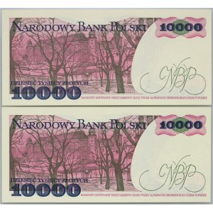 PRL, zestaw 2 x 10000 złotych 1.12.1988, seria DG