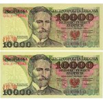PRL, zestaw 2 x 10000 złotych 1.12.1988, seria DG