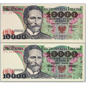 PRL, zestaw 2 x 10000 złotych 1.12.1988, serie AF, CN