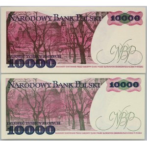 PRL, zestaw 2 x 10000 złotych 1.12.1988, serie AF, CN
