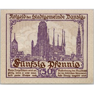 Gdańsk, 50 fenigów 1919 - fioletowy