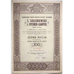 L. Zieleniewski i Fitzner-Gamper Zjednoczone Fabryki Maszyn, Kraków, 5x 100 zł 1938