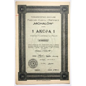 Michałów Tow. Akc. Fabryki Cukru i Rafinerji, 10 złotych 1927