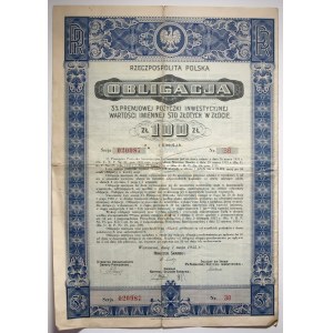 Obligacja na 100 zł, 3% Poż. Inwestycyjnej w złocie, 1935