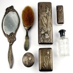 Set of toiletries, J. Fraget Silver and Plated Products Factory, Irys pattern (7 pieces)